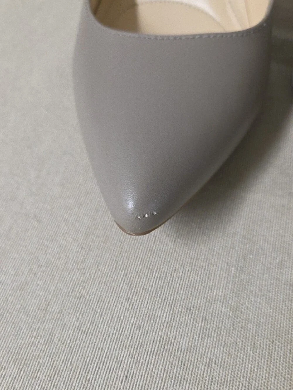 Calvin Klein Leather Taupe Pointed-Toe Pumps with Orange Heel Size 9.5